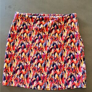 BCBGeneration Women’s Colorful Abstract Print Stretch Skirt, size M